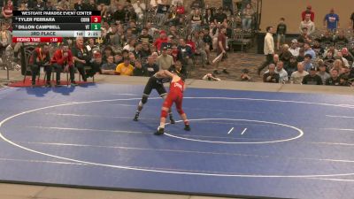 133 lbs 3rd Place - Tyler Ferrara, Cornell vs Dillon Campbell, Virginia Tech