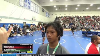 152 lbs Champ. Round 1 - Justin Hultz, Arnold O Beckman vs Robert Alanis, Servite High School Wrestling