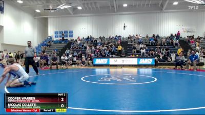 132 lbs Cons. Round 2 - Cooper Warren, North Pontotoc High School vs Nicolas Colletti, St. Andrew`s Episcopal School