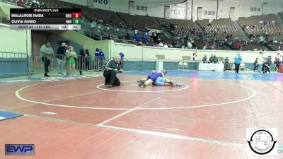 101 lbs Consi Of 8 #2 - Malalroie Haba, Chickasha Wrestling vs Olivia Rubio, Enid Junior High