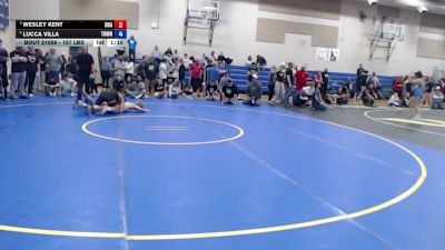 157 lbs 5th Place Match - Wesley Kent, Sublime Wrestling Academy vs Lucca Villa, TW Wrestling