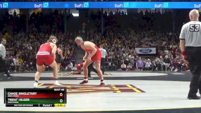 285 lbs Quarterfinal - Chase Singletary, Ohio State vs Trent Hillger, Wisconsin