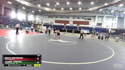 102 lbs Semifinals (4 Team) - Gabriel Simpson, Minisink Valley vs Rocco DeStefano, East Islip HS