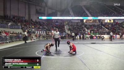 90 lbs Cons. Round 2 - Jentry Rothlisberger, Clay County vs Kennedy Braun, Tonganoxie Wrestling Club