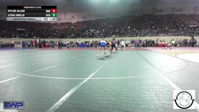 118 lbs Quarterfinal - Rylee Allen, Sand Springs Jr High vs Lydia Wells, Glenpool JH