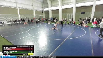 80 lbs Cons. Round 2 - Thomas McCoy, Northside WC vs Kaine Showers, Falls Academy