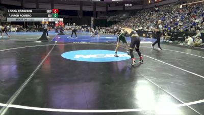 133 lbs Champ. Round 1 - Logan Robinson, UNC Pembroke vs Jakob Romero, Adams St.