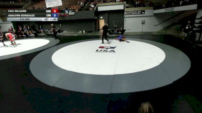 110 lbs Cali Gilliard, KCWA - Kern County Wrestling Association vs Adalynn Gonzalez, SJWA - San Joaquin Wrestling Association