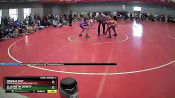 100 lbs Cons. Round 2 - Joshua May, Kokomo Wildkat Wrestling Club vs Elizabeth Dowty, Indian Creek WC