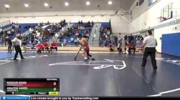 165 lbs Semifinal - Hassan Khan, Sacramento City vs Gracen Hayes, Bakersfield