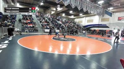 126 lbs Quarterfinal - Rene Cordero, Poway vs Tyler Hiraoka, JW North