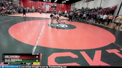 150 lbs Cons. Round 3 - Miles Greenfield, Belleville (EAST) vs Joey Pontrelli, Elmhusrt (IC CATHOLIC)