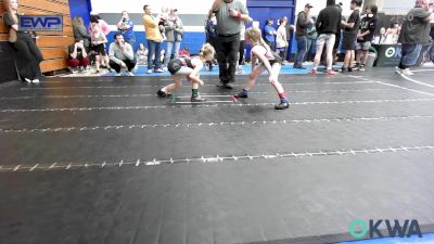 47 lbs Rr Rnd 3 - Preslie Dickerson, Blue Devil Wrestling vs Paizlee Gomez, Harrah Little League Wrestling