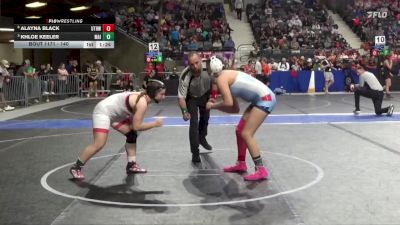140 lbs Cons. Round 3 - Alayna Black, U Town Hammers Wrestling vs Khloe Keeler, Maize