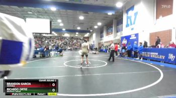 113 lbs Champ. Round 2 - Ricardo Ortiz, Brawley Union vs Brandon Garcia, Hesperia