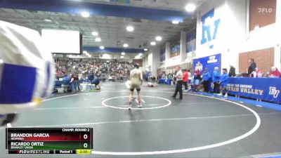 113 lbs Champ. Round 2 - Ricardo Ortiz, Brawley Union vs Brandon Garcia, Hesperia