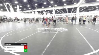 58 lbs 2nd Place - Zaya Hancock, Chickens Wrestling Club vs Violet Lambert, Rancho Bernardo WC