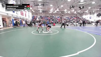 Girls 135 lbs 5th Place Match - Rochelle Lai, Westmont Girls vs Catalina Kohler, Hillsdale Girls