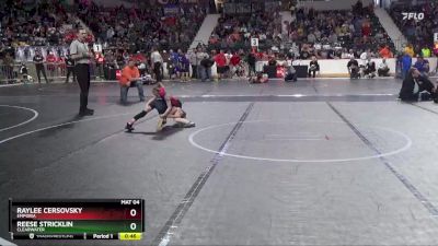 50 lbs Semifinal - Raylee Cersovsky, Emporia vs Reese Stricklin, Clearwater