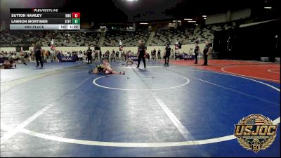 70 lbs 3rd Place - Sutton Hawley, Keystone Wrestling Club vs Lawson Mortimer, Standfast