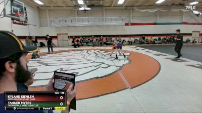 86 lbs Quarterfinal - Tanner Myers, Thermopolis Wrestling Club vs Kyland Kienlen, Worland Wrestling Club