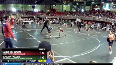 52 lbs Semifinal - Alba Johnson, West Point Wrestling Club vs Emery Palser, Midwest Destroyers Wrestling Club