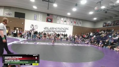 100 lbs Finals (2 Team) - Wesston Allen, Glenrock Intermediate Middle School vs Jaxson Osterman, Burns Junior High