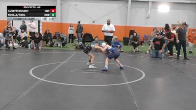 57 lbs Round 2 (6 Team) - Noella Thiel, Lady Warriors United Maroon vs Adelyn Bogert, PA West Yellow