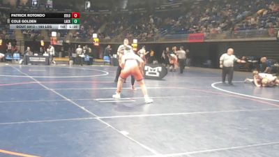 160 lbs Quarterfinal - Patrick Rotondo, Colonial vs Cole Golden, Lackawanna Trail