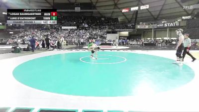 Boys 2A 190 lbs Champ. Round 1 - Luke D`Entremont, Tumwater vs Logan Baumgaertner, Anacortes