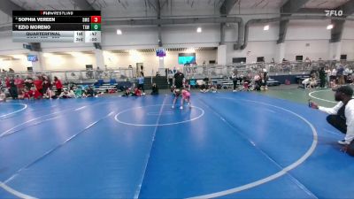 42 lbs Quarterfinal - Sophia Vereen, Spartan Mat Club vs Ezio Moreno, Team Xtreme Wrestling