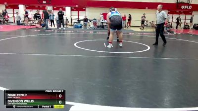 285 lbs Cons. Round 2 - Noah Miner, Unattached vs Divenson Willis, Linfield University