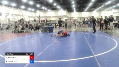 130 lbs 2nd Place - Colton Mackie, Salem Elite Mat Club vs Kaeden Orians, Gold Rush Wrestling