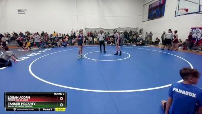 120-125 lbs Round 2 - Tanner McCarty, Douglas Middle School vs Logan Acorn, McCormick Jr. High