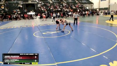 126 lbs Cons. Round 3 - Cash Campbell, Sedgwick County vs James Pearson, Eagle Crest Wrestling Club