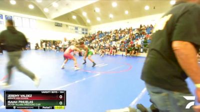 144 lbs Quarterfinal - Jeremy Valdez, Servite High School vs Isaiah Pinuelas, Victor Villains Wrestling Club