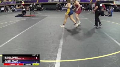 180 lbs 2nd Wrestleback (16 Team) - Alison Evans, Colorado Mesa University vs Alyssa Arana, Emmanuel University