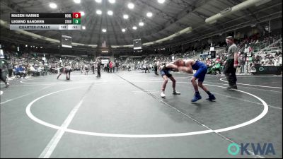 85 lbs Quarterfinal - Masen Harms, Noble Takedown Club vs Legend Sanders, Stroud Youth Wrestling Club