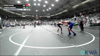 85 lbs Quarterfinal - Masen Harms, Noble Takedown Club vs Legend Sanders, Stroud Youth Wrestling Club