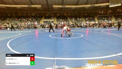 70 lbs Consi Of 16 #2 - Kyan Smith, Maize Wrestling Club vs Korbin Akerson, Nebraska Boyz