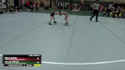 60 lbs Cons. Round 3 - Miller Reicks, Chickasaw Elite Wrestling Club vs Kruz Burke, Mineral Point Wrestling Club