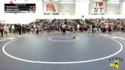 53 lbs Cons. Round 3 - Bentley Bliss, Pioneer Youth Wrestling vs Declan Davis, 518 Grapplers