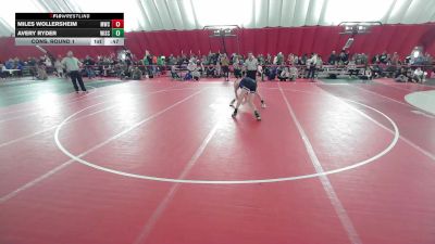 14U Boys - 120 lbs Cons. Round 1 - Miles Wollersheim, Mosinee Wrestling Club vs Avery Ryder, Wisconsin