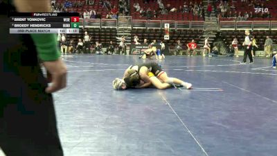 2A-190 lbs 3rd Place Match - Broedy Hendricks, Humboldt vs Brent Yonkovic, West Delaware, Manchester