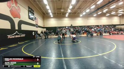 215C Round 1 - Nate Heser, Tongue River vs Keelan McDonald, Laurel