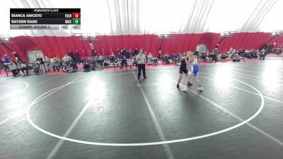 14U True Beginner - 108.6-115 Champ. Round 3 - Rayden Rank, Wisconsin vs Bianca Aniceto, Fond Du Lac Wrestling Club