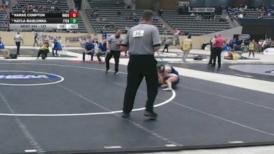132 lbs 3rd Place Match - Kayla Maslonka, Fort Campbell vs NaRae Compton, Madison Central