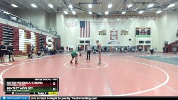 148 lbs Quarterfinal - Bentley Woolsey, Lone Star Middle School vs Asher Mendiola-Strong, Kuna Middle School