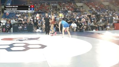 135 lbs Cons. Semis - Kaison Miller, Kansas vs Chloe Wehry, Minnesota