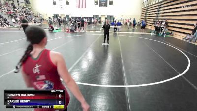 130 lbs Cons. Round 3 - Gracyn Baldwin, IA vs Karlee Henry, IA